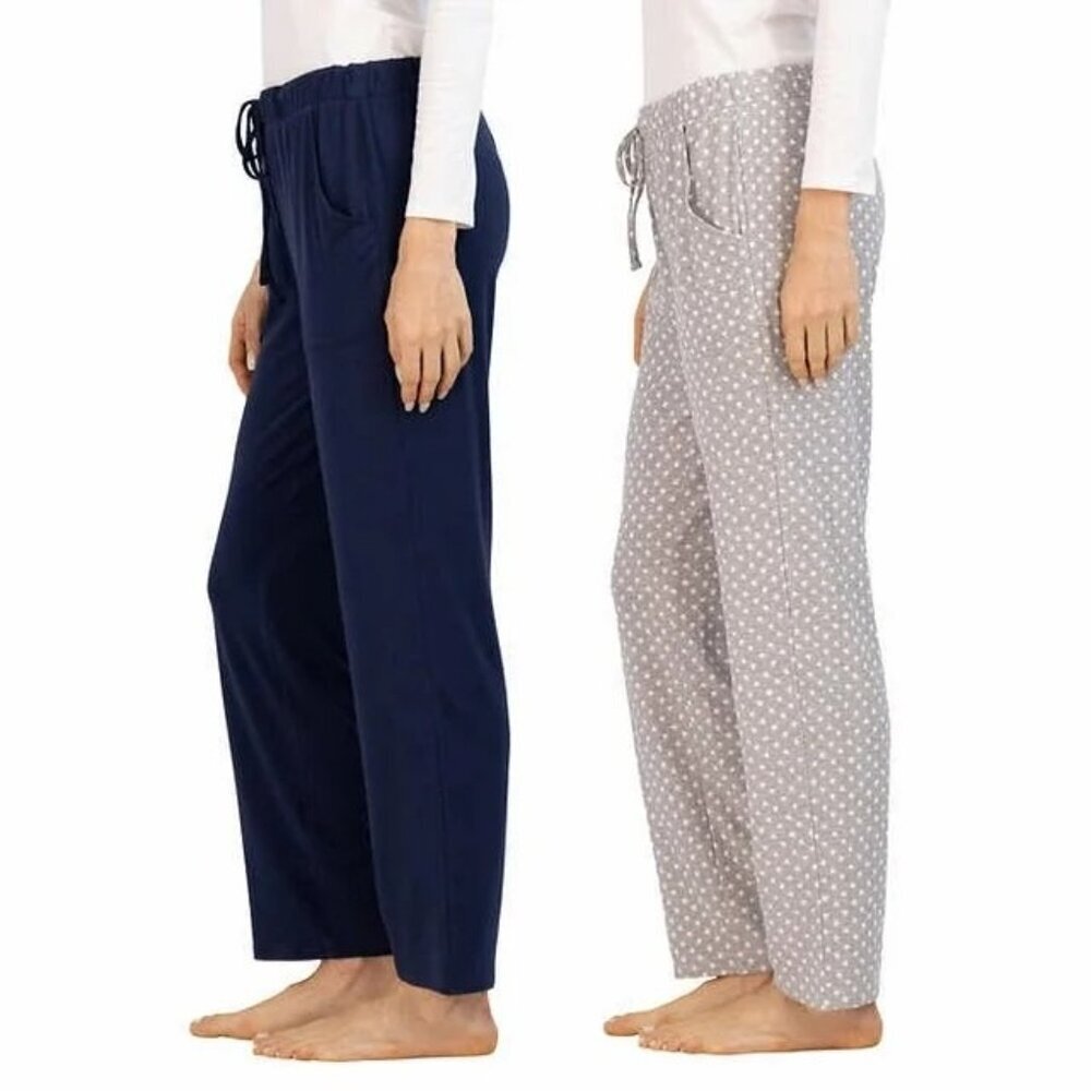Lucky Brand Women's 2 Pack Lounge Pant Straight Leg Pajama Cozy Comfort - Picture 2 of 11